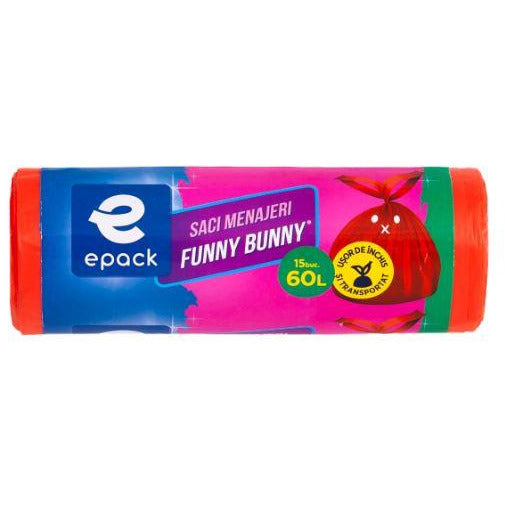Epack saci menajerii Funny Bunny 60l, 15 buc./rola