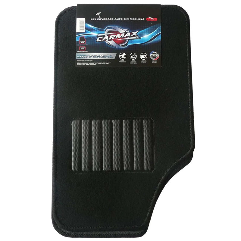 Carmax Covorase textil auto, negru, 4 bucati