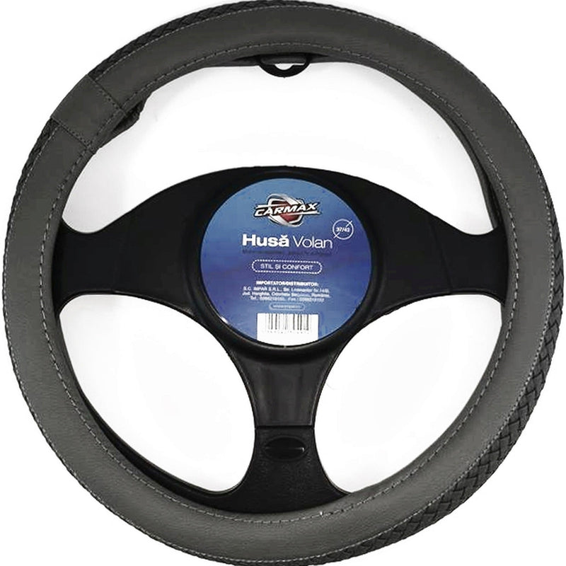 Carmax Husa auto pentru volan din piele sintetica, 37-43 cm, gri