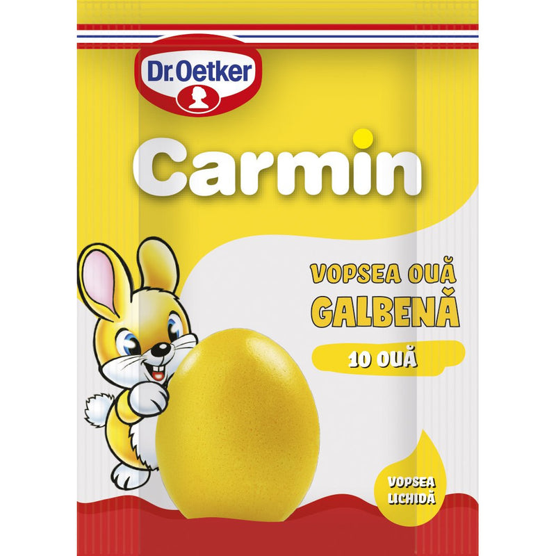 Dr. Oetker Vopsea lichida pentru 10 oua Carmin, galbena, 5 ml