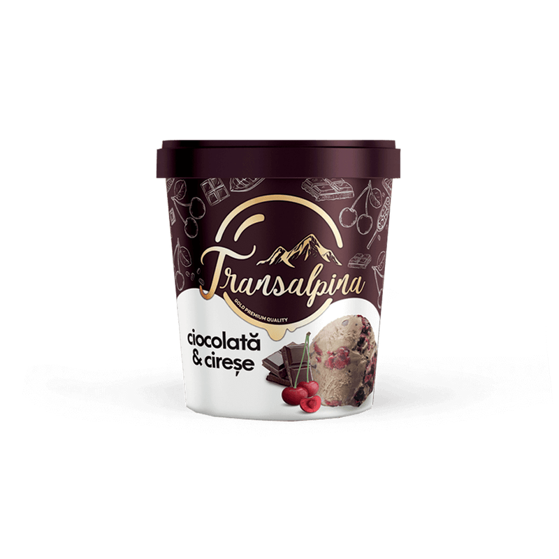 Transalpina inghetata cu ciocolata si sos de visine cu cirese 500ml