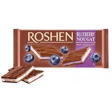 Roshen ciocolata cu lapte cu nuga de afine, 90g