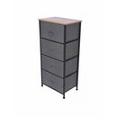 Comoda cu cadru metalic si 4 sertare din material textil TB68, 45x30x94 cm, gri