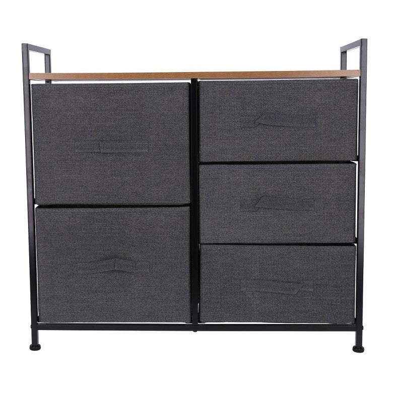 Comoda metalica cu 5 sertare TB72, 83x29x77 cm, gri