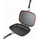 Cooking by Heinner Tigaie dubla dreptunghiulara tip grill din aluminiu Dark Line Classic, 32x24x7.5 cm