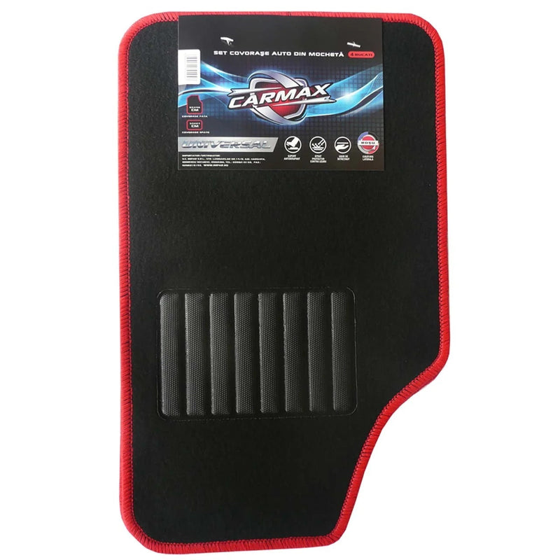 Carmax Covorase textil auto, rosu, 4 bucati