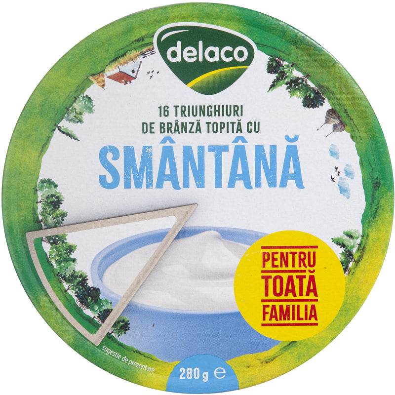 Delaco triunghiuri de Branza topita cu smantana 280g