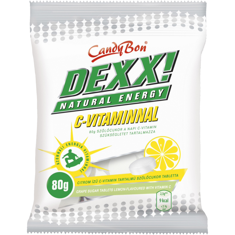 Dexx Bomboane-dextroza cu aroma de lamaie si vitamina C, 80g