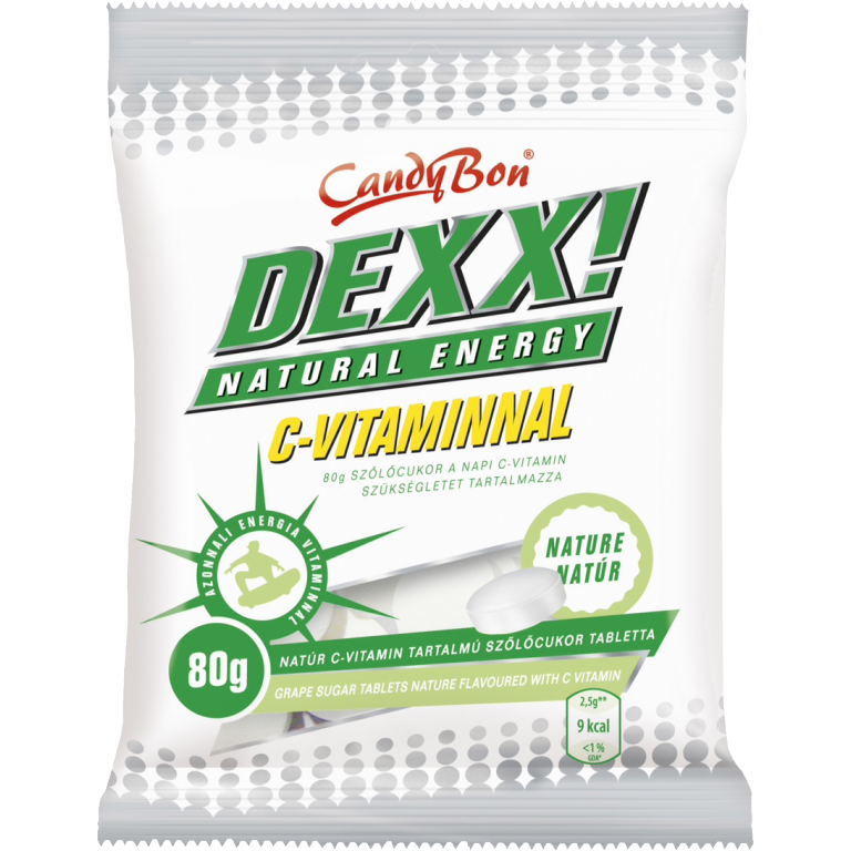 Dexx Bomboane tablete natur cu vitamina C, 80g