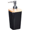 Liquid soap dispenser, black/bamboo, 350ml