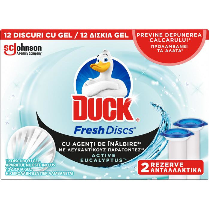 Duck Fresh Discs Rezerve Active Eucalyptus Gel (12 discuri = 2 x 6) 72ml