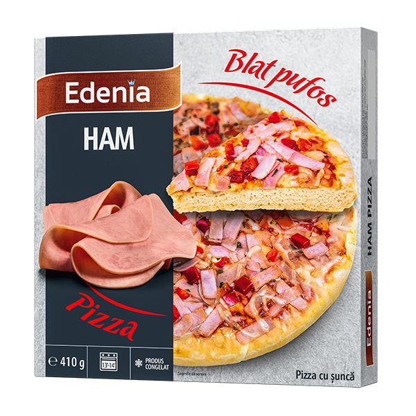 Edenia Pizza cu sunca si blat pufos 410g