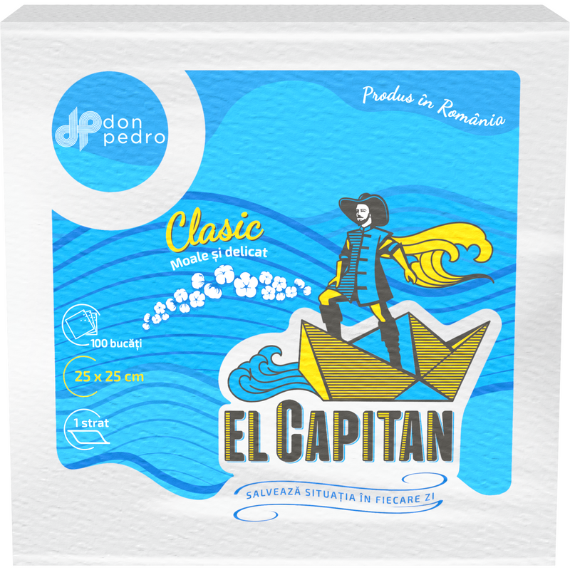 El Capitan Servetele de masa 25x25 cm, 1 strat, 100 buc.