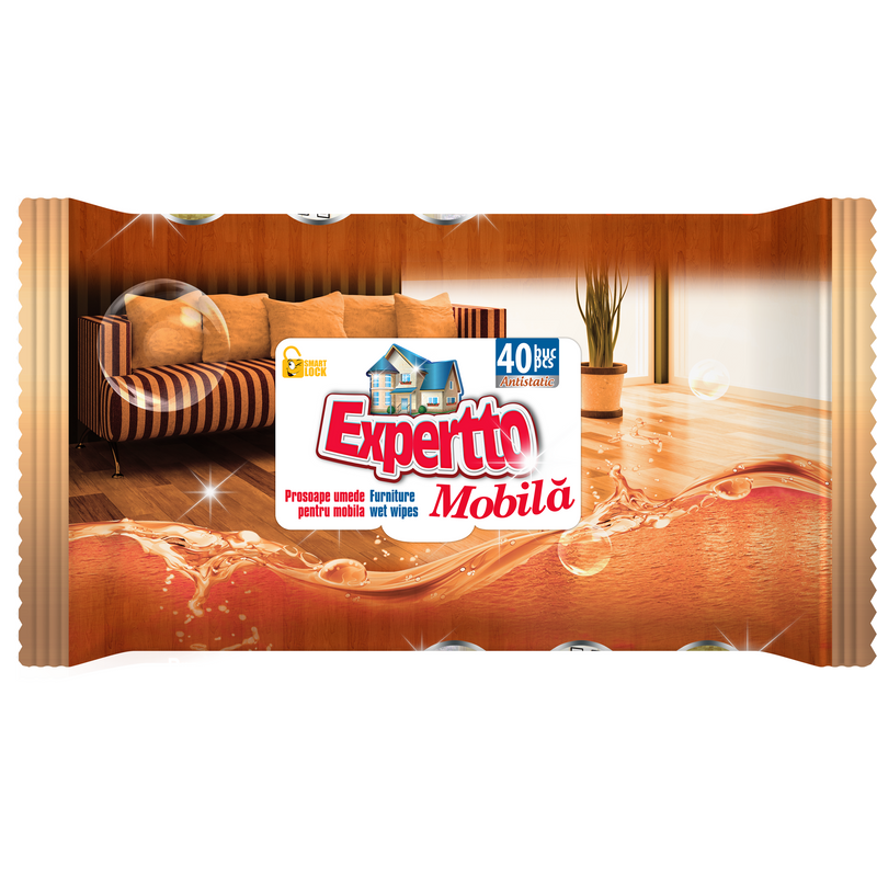 Expertto Servetele umede pentru curatare mobila, 40 bucati