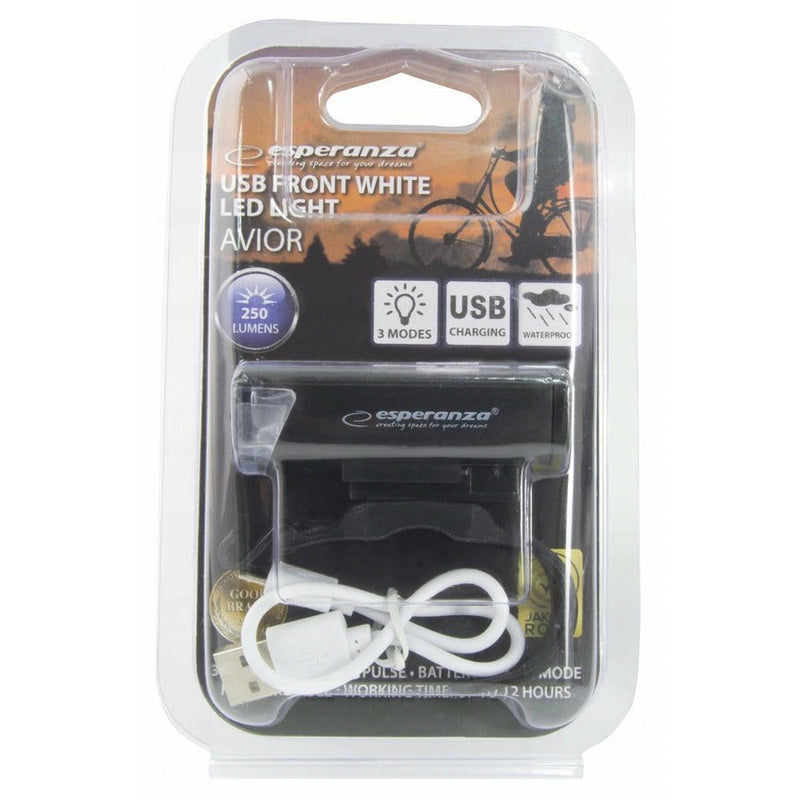 Far bicicleta Esperanza Avior, USB, 3 moduri iluminare, banda montare inclusa