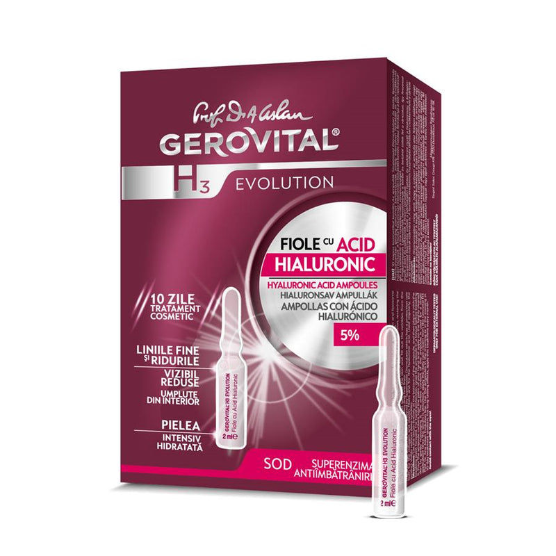 Gerovital H3 Evolution fiole cu acid hialuronic 5%