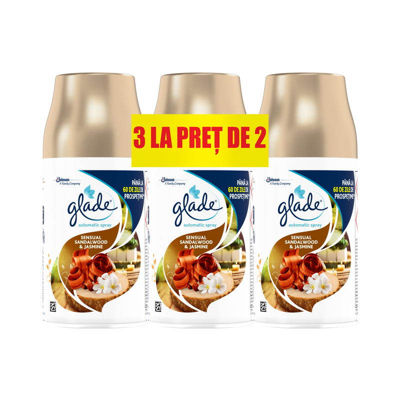 Glade Automatic Spray Rezerva Sandalwood 3x 269 ml 3 la pret de 2