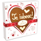 Heidi Milchschokoladenfigur in Herzform mit der Botschaft "I love you!", 100g