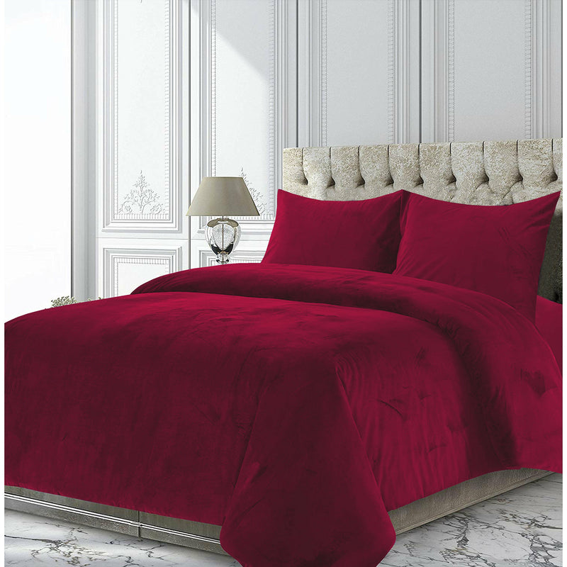 Set cuvertura din catifea King Size - Rose, 3 piese