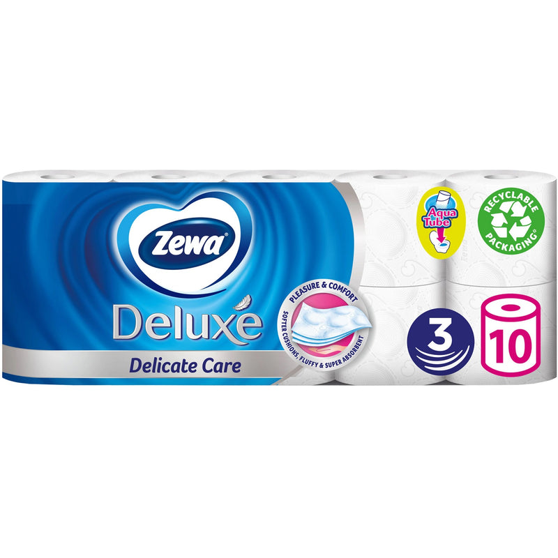 Hartie igienica Zewa Deluxe Delicate Care, 10 role, 3 straturi