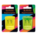 Herlitz Ascutitoare dubla cu container, plastic, motiv Neon Art