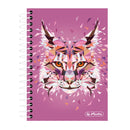 Herlitz Caiet 10x14 cm cu spirala, 200 file, patratele, motiv Wild Animals Lynx