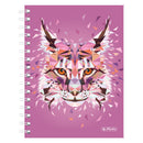 Herlitz Caiet A5 cu spirala, 100 file, patratele, motiv Wild Animals Lynx