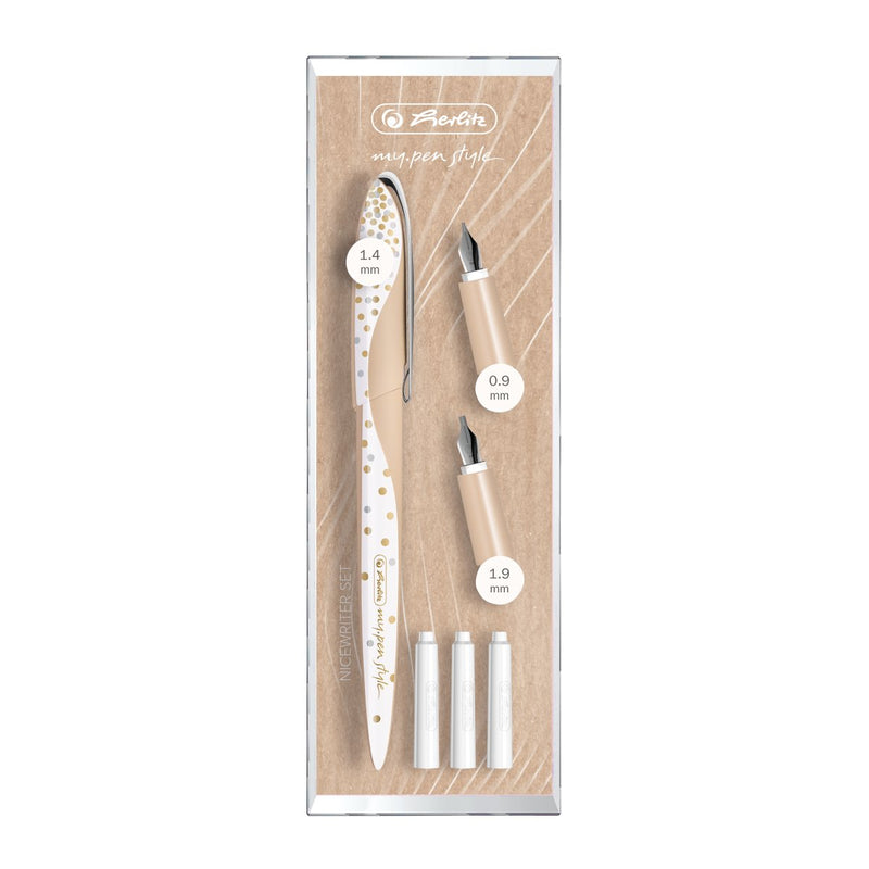 Herlitz Stilou caligrafie My.Pen Style Pure Glam cu 3 penite