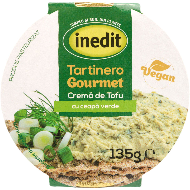 Inedit Tartinero Gourmet crema de tofu cu ceapa verde 135g