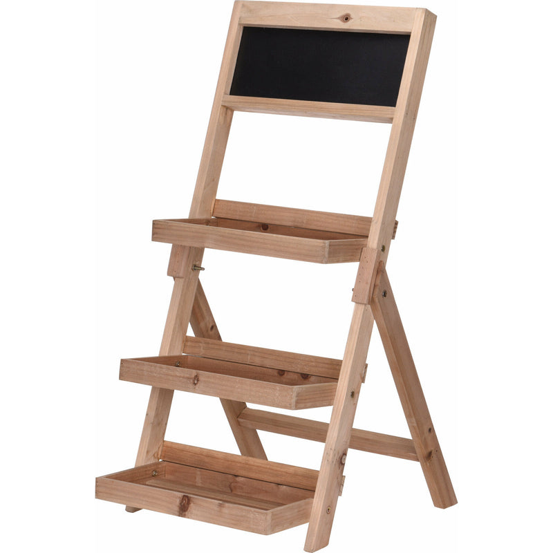 Etajera pentru plante din lemn, 3 nivele