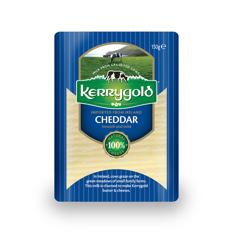 Kerrygold Branza cheddar alb felii 150g