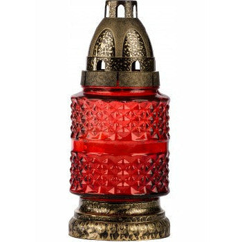 Candela din sticla cu capac din plastic LA353, 165mm