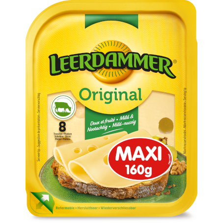 Leerdammer Original Maxi, 8 felii, 160g