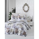 Lenjerie de pat dublu din bumbac Mally Home Leaf Maro, 4 piese