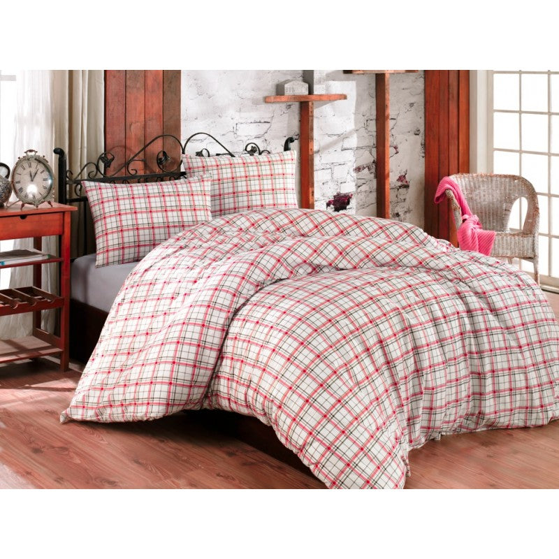 Lenjerie de pat dublu din bumbac Studio Casa Mini Plaid Red, 220x240cm