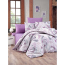 Lenjerie de pat dublu din polycotton Mally Home Montana Lila, 4 piese