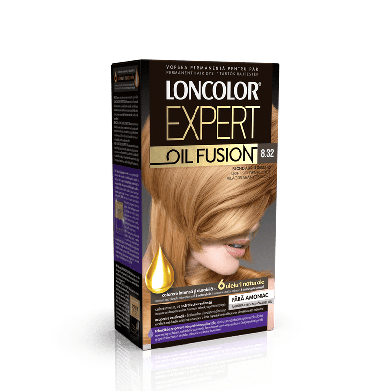 Loncolor Expert Oil Fusion Vopsea de par permanenta 8.32 Blond Auriu Deschis, 100ml