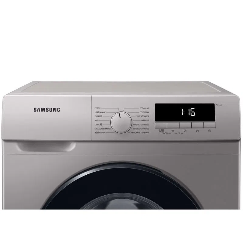 Masina de spalat rufe Slim Samsung WW80T304MBS/LE, 8 kg, 1400 RPM, Motor Digital Inverter, Clasa D, argintiu