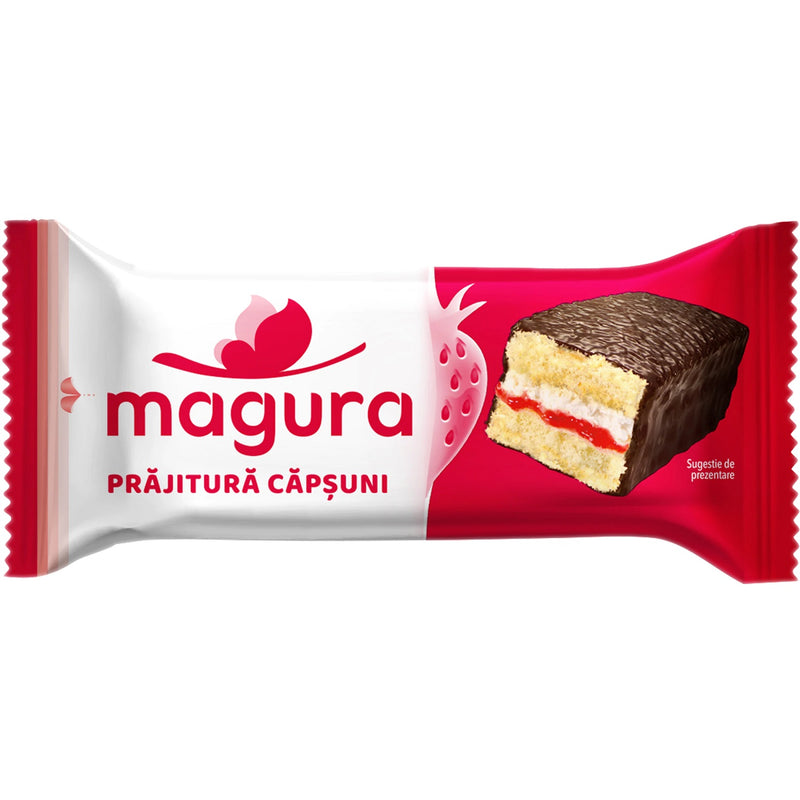 Magura Prajitura cu crema de iaurt si gem de capsuni 35g