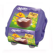 Milka oua ciocolata crema lapte, 136g