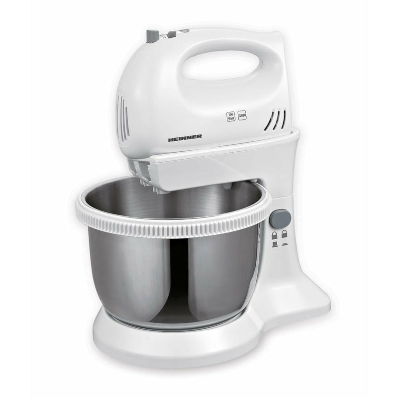 Mixer cu bol din inox Heinner HMBR-300W, 3.4L, 300W, 5 viteze+Turbo