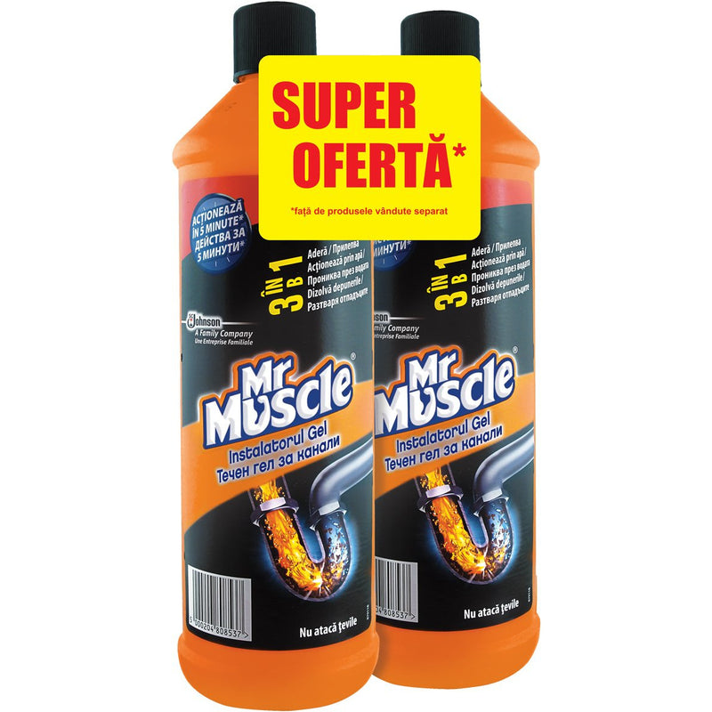 Mr Muscle Instalatorul Gel 1L Duopack -30% din al2lea