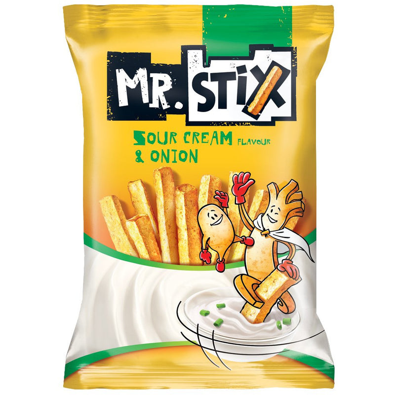 Mr Stix snacksuri din cartofi cu aroma de smantana si ceapa 54g