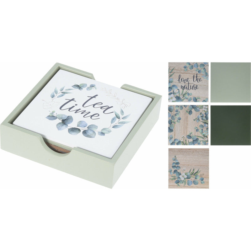 Set suporturi pentru pahare din lemn, 6 bucati