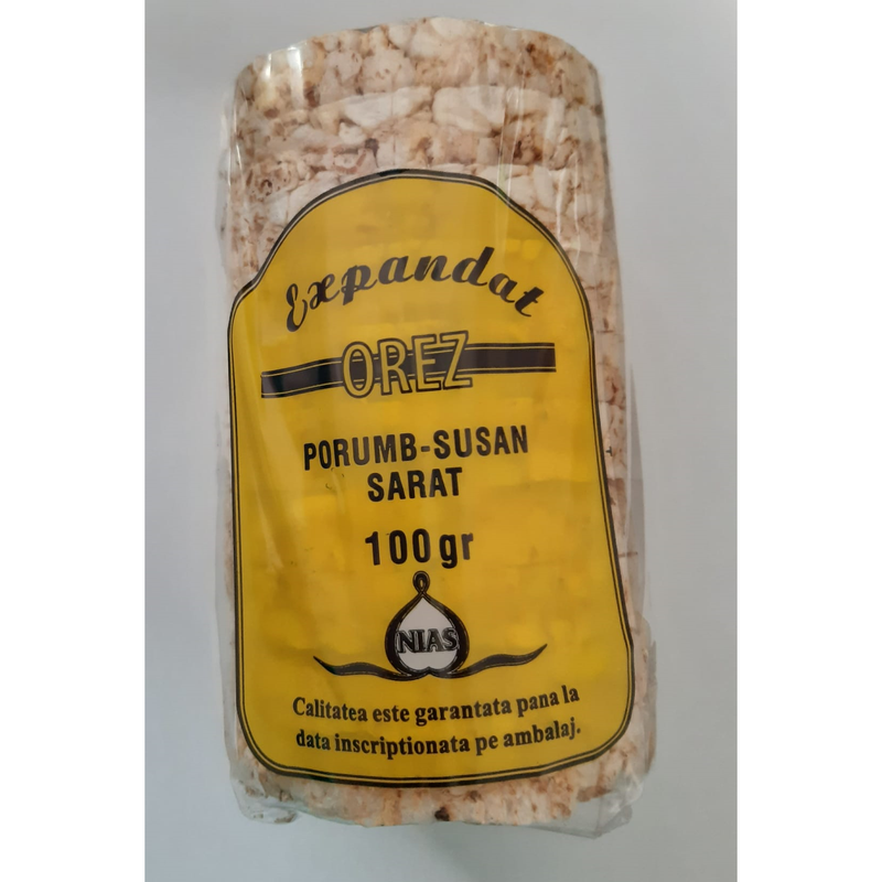 Nias Rondele din orez expandat cu porumb si susan sarat 100g