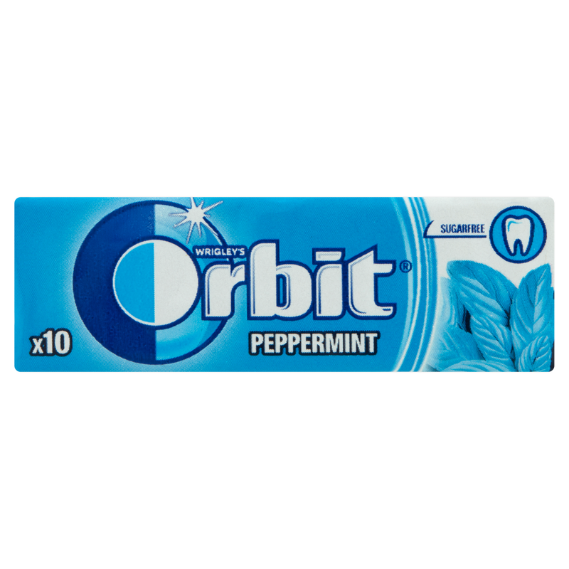Orbit Peppermint guma de mestecat cu aroma de menta, 10 drajeuri, 14g