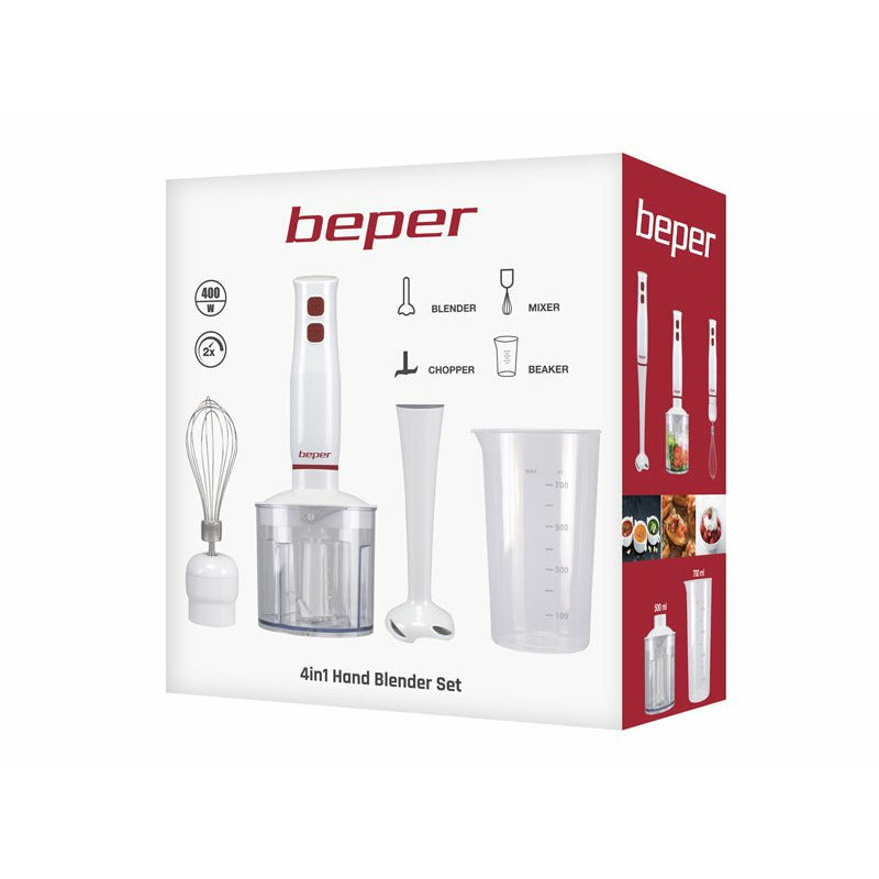 Beper Set blender de mana 4 in 1 P102FRU200, 400W, 2 viteze