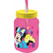Pahar tip borca din plastic cu pai Minnie Disney, 500ml
