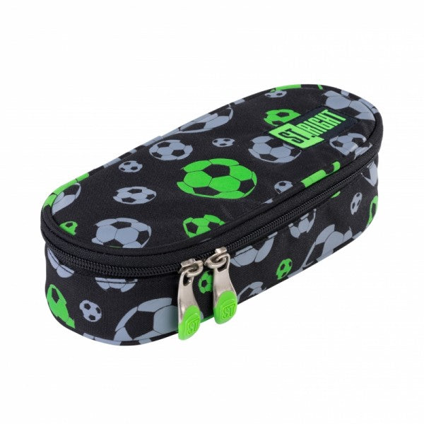 Penar borseta rigid St.Majewski cu 1 compartiment cu clapeta interioara, colectia St.Right Reflective Balls PC01, 23x9.5x6 cm