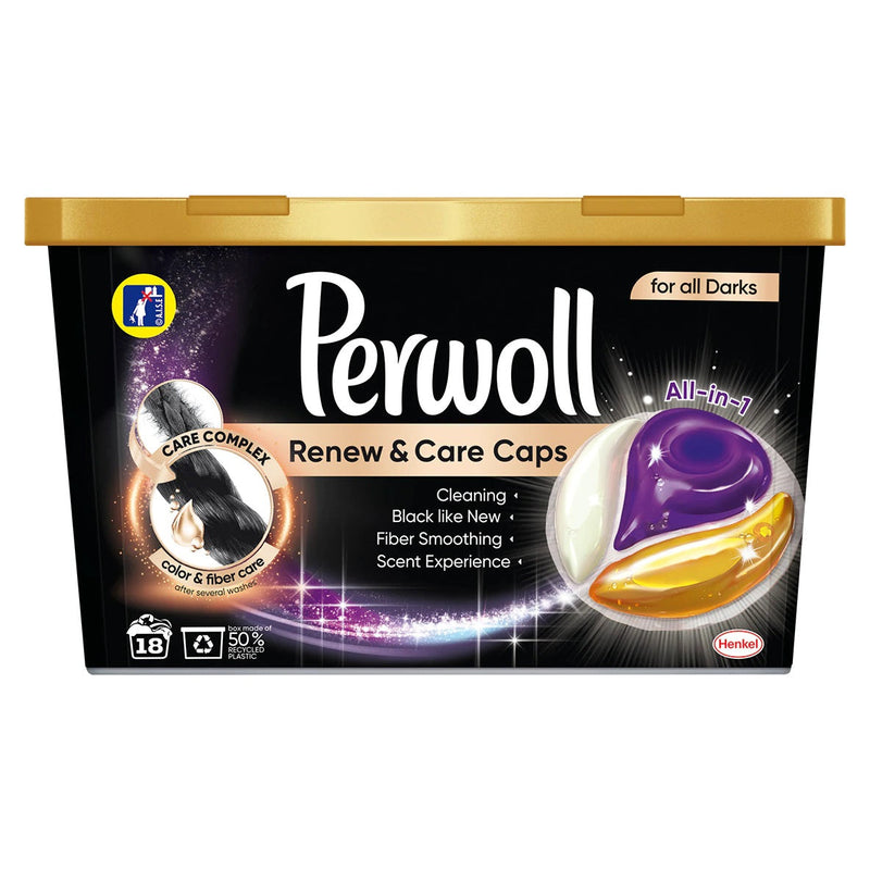 Perwoll Detergent capsule Renew&Care Black, 18 spalari
